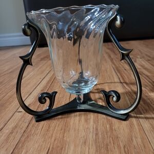 Glass candle holder